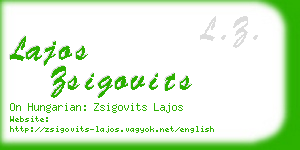 lajos zsigovits business card
